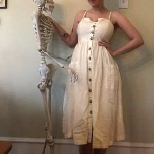 Cream linen dress from UO